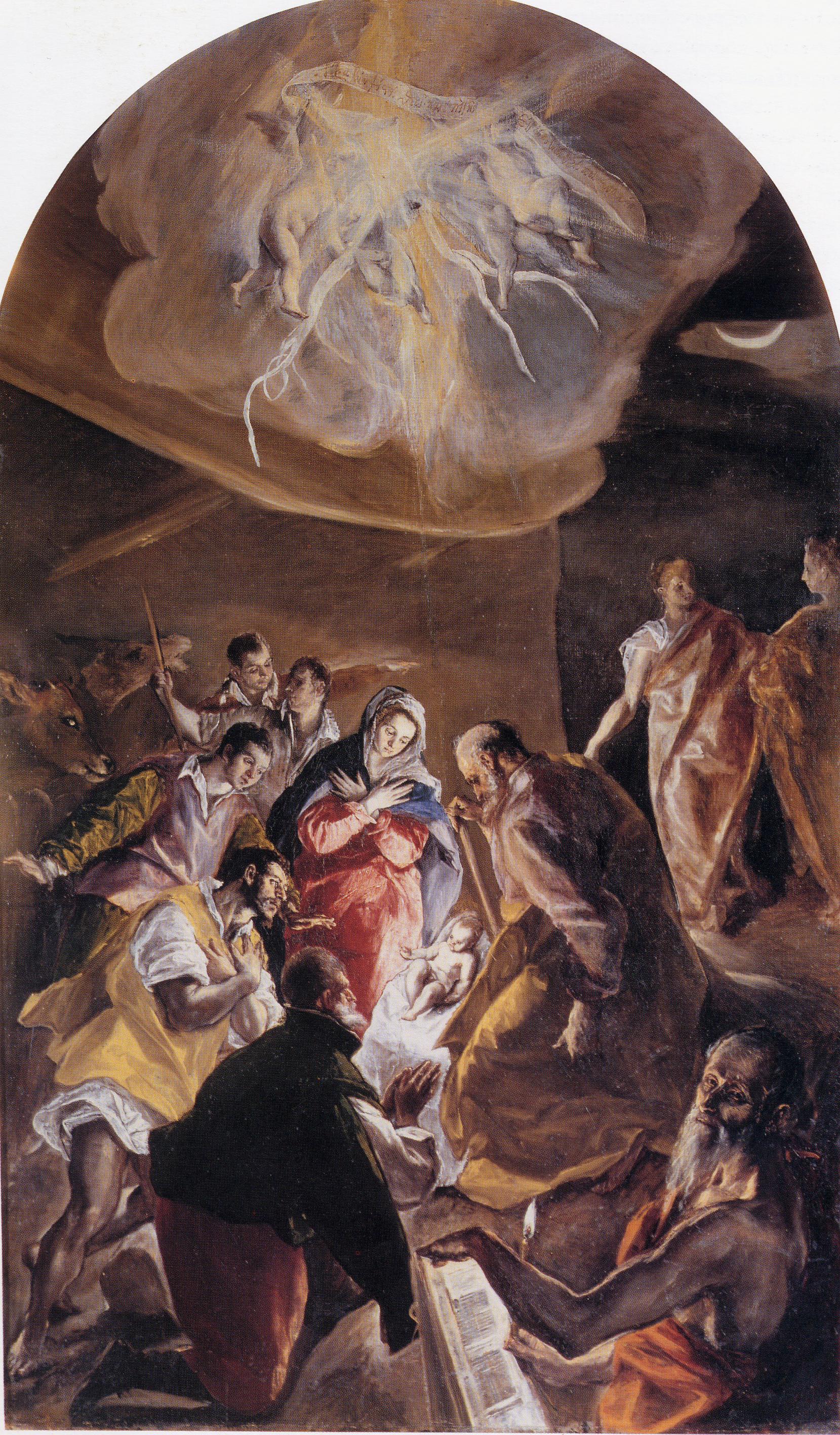 EL GRECO - La Adoración de los pastores.(1577-1579). Óleo sobre lienzo.  Madrid, colección particular